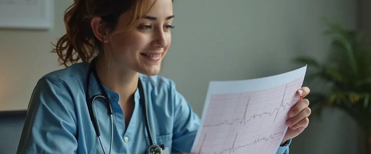 Esecuzione di un elettrocardiogramma su un paziente