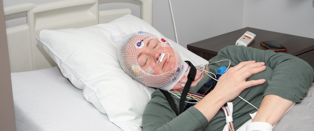 Paziente sottoposto a polisonnografia